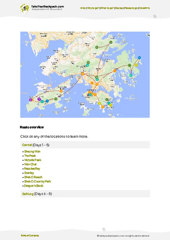 example page 4 from our offline Travel Guide for Hong Kong